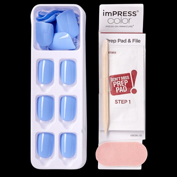 Kiss inPRESS Color "Baby Why So Blue" Press-On Manicure Set - Picture 2 of 5